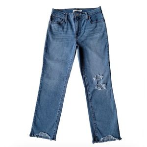 LEVI’S 724 HIGH RISE STRAIGHT CROP RIPPED WOMEN'S JEANS